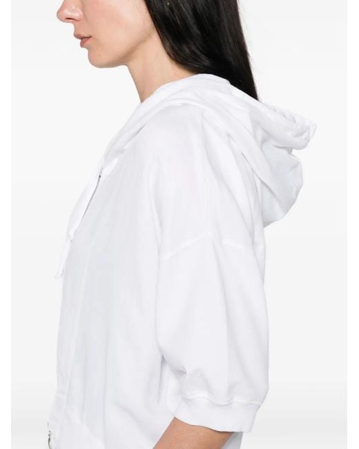 European Culture White Zip Hoodie