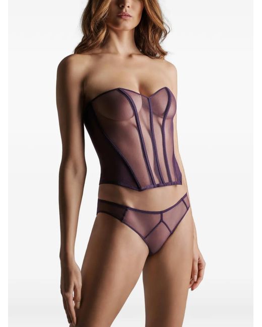 Maison Close Black L'Amoureuse Mesh-Panelling Corset