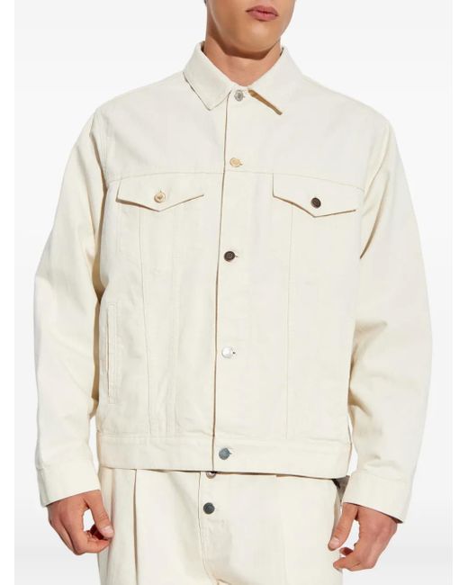 Moschino White Button-Fastening Flap-Pocket Jacket for men