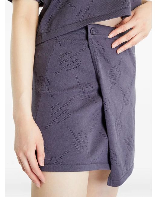 Daily Paper Blue Repatty Wrap-Style Mini Skirt