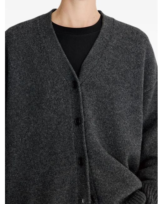 Loulou de Saison Black Duca Oversized V-Neck Cardigan