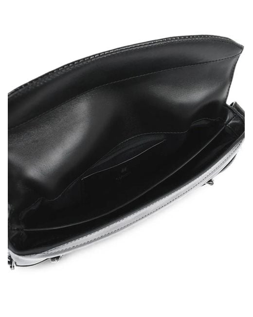 Givenchy Black Buckle-Detail Leather Shoulder Bag