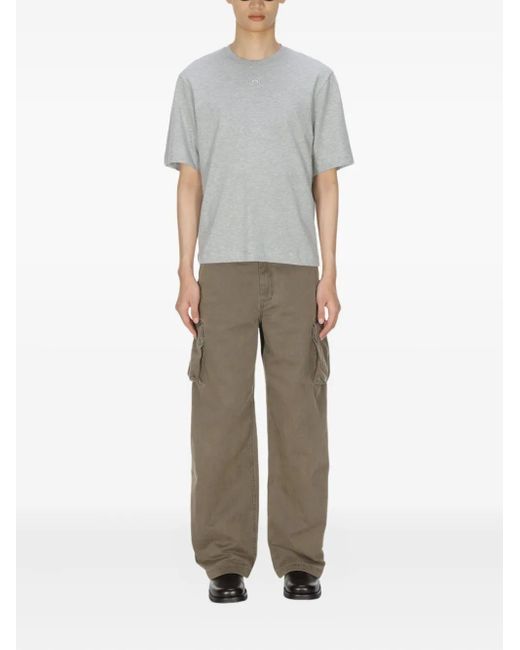 MARINE SERRE Gray Moon-Logo Cotton T-Shirt for men