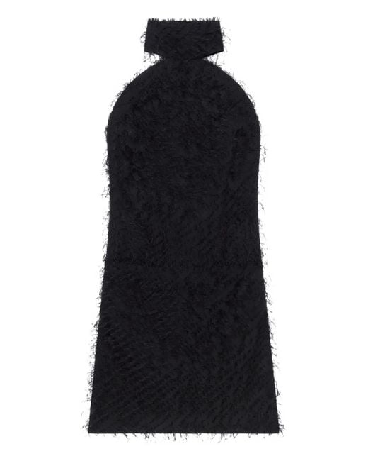 Courreges Black Neckholderkleid Mit Fransen