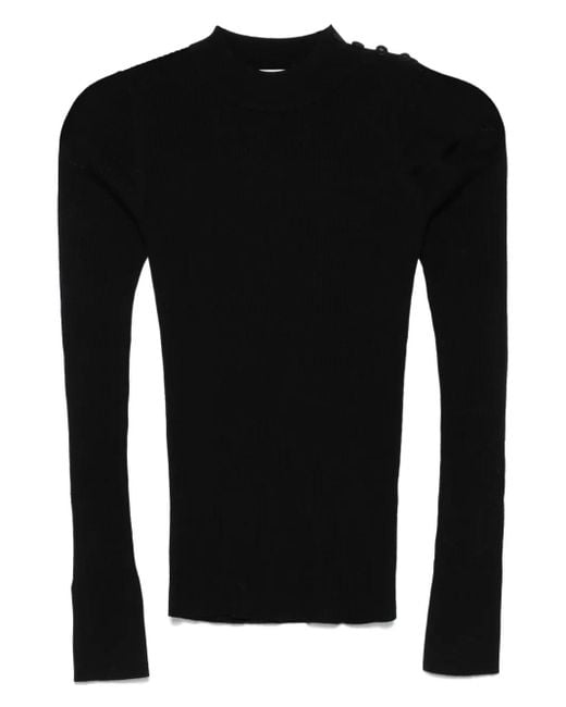 Maglione A Coste di Forte Forte in Black