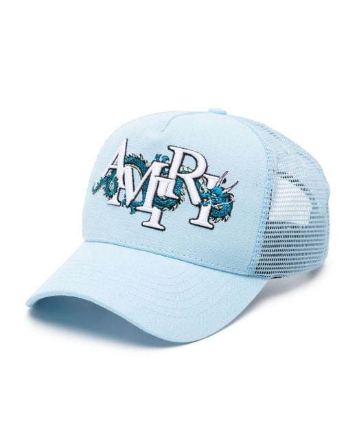 AMIRI blue embroidered unisex hat AMIRI Blue Embroidered Trucker Cap Amiri main image 4