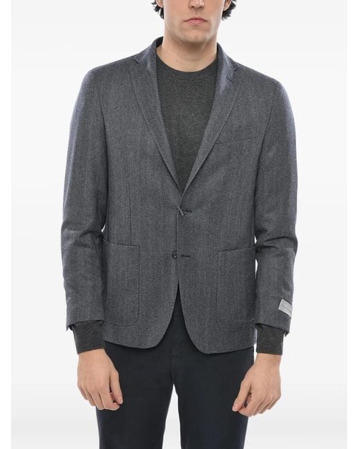 Corneliani Gray Single-Breasted Blazer for men