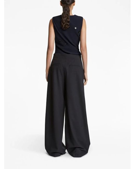 Proenza Schouler Blue Twisted-Detail Sleeveless Blouse