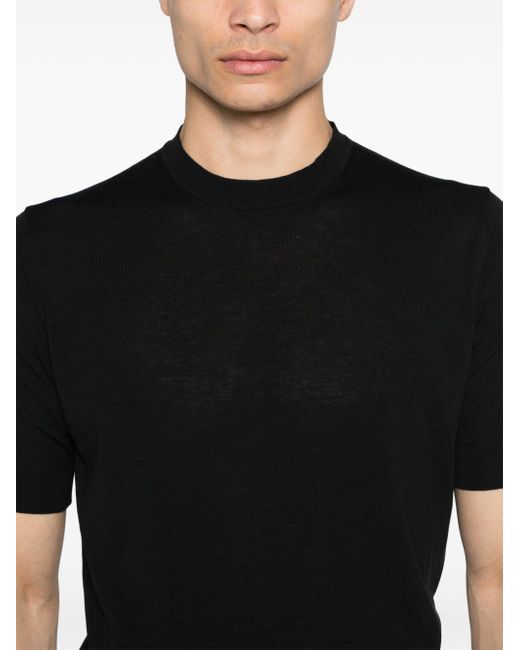 メンズ Dell'Oglio Crew-neck Cotton T-shirt Black
