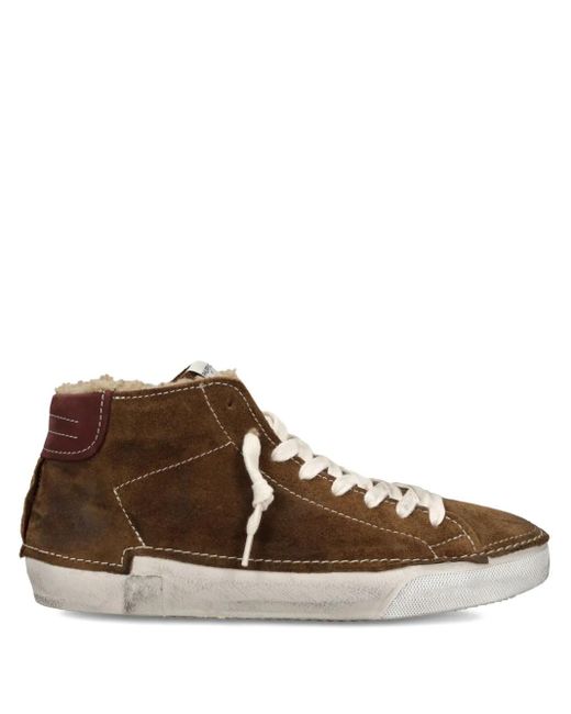 Philippe Model Brown Lace-Up High-Top Sneakers for men