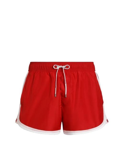 Dolce & Gabbana Red Short Swim Boxer Shorts for men