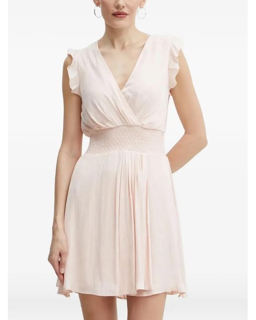 Morgan Pink Rwany Ruffled Wrap-Style Mini Dress