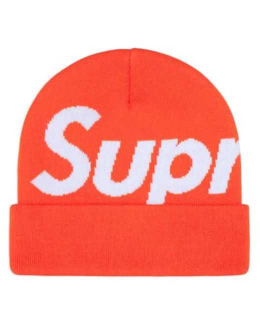 Berretto Con Logo A Intarsi di Supreme in Orange da Uomo