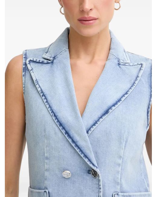 MARC AUREL Blue Double-Breasted Denim Jacket