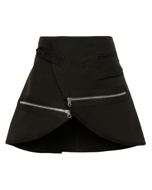 Courreges Black Modular Cotton Miniskirt