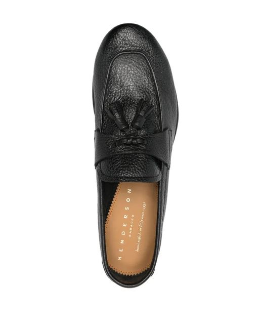 Henderson Black Tassel-Detail Leather Loafers for men