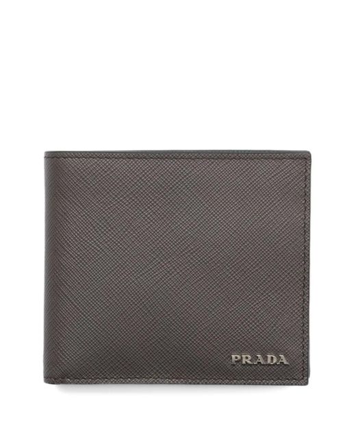 Prada Portemonnaie Aus Saffiano-Leder in Gray für Herren