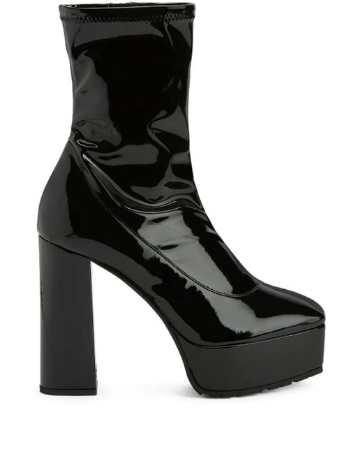 Giuseppe Zanotti 120 Mm The New Morgana Laarzen Met Plateauzool in het Black