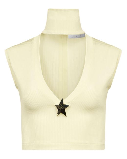 Area Natural Star Stud-detail Sleeveless Knitted Top