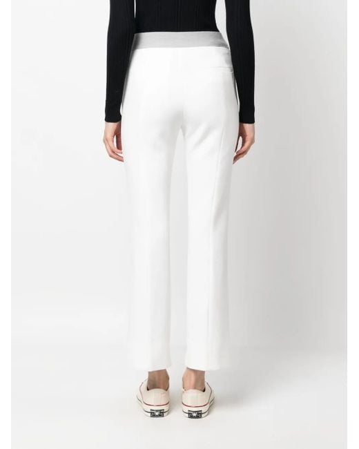 Peserico White High-Waist Straight-Leg Trousers