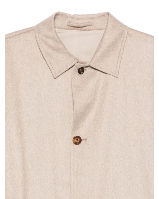KIRED Natural Button-Fastening Collared Coat for men