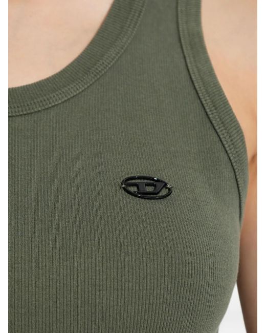 Top T-Ankydesi de canalé sin manga DIESEL de color Green