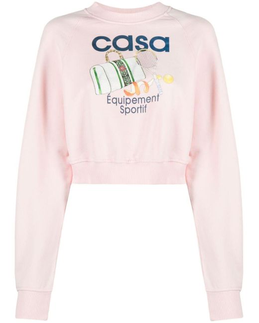 Casablancabrand Pink Sweatshirt mit Equipment Sportif-Print