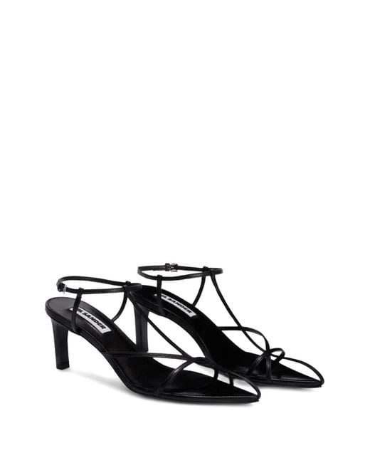 Jil Sander Black Interwoven-Straps Pointed-Toe Pumps