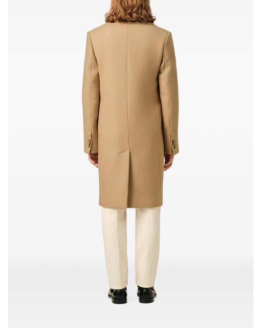 AMI Natural Double Breasted Wool Coat for men