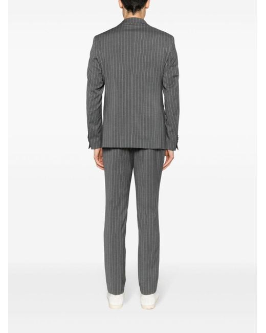 Manuel Ritz Gray Pinstriped Single-breasted Suit for men