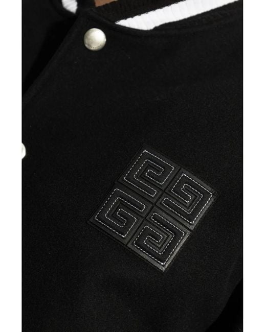 Givenchy Jassen ,Zwart ,Wol 4G Varsity Jacket in het Black voor heren