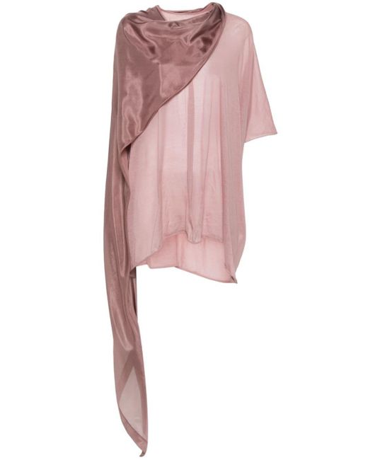 Rick Owens T-shirt Met Sjaal in het Pink