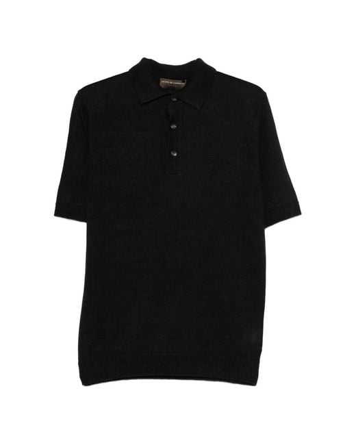 FILIPPO DE LAURENTIIS Black Panelled Polo Shirt for men