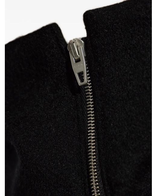 Jil Sander Black Stand-Up Collar Wool Jacket