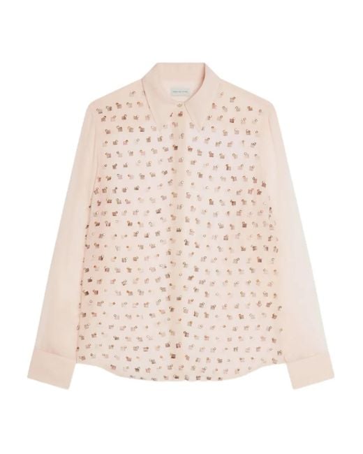 Dries Van Noten Natural Hemd Mit Strass