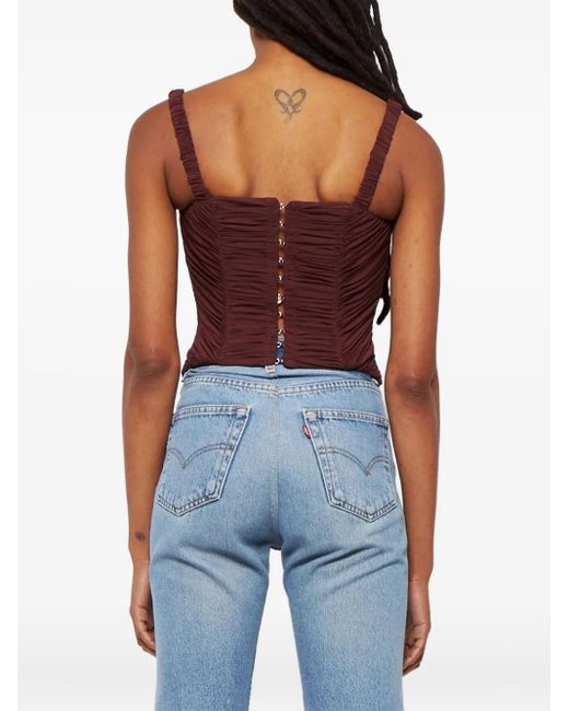 Dion Lee Purple Smocked Corset Top