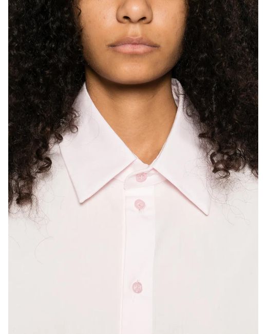 A.M.G White Button-Fastening Shirt