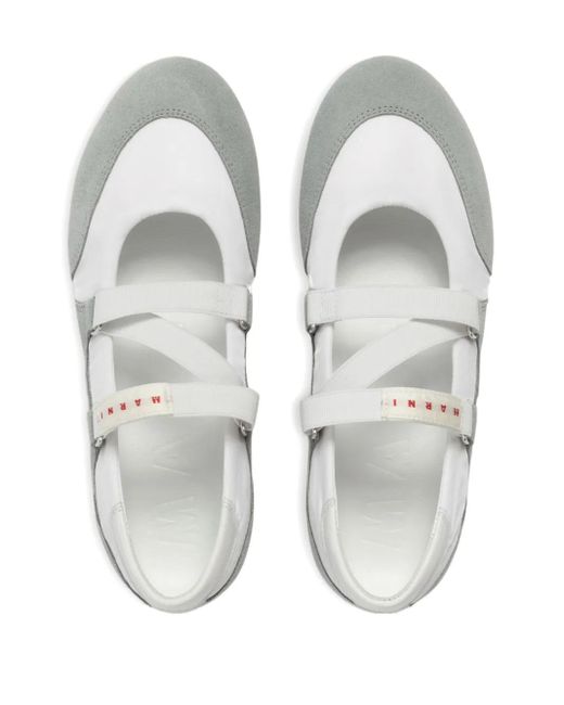 Marni White Soccer Retro Ballerina Trainers