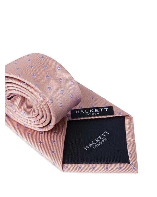 Hackett Pink Mayfair Dot Silk Tie for men