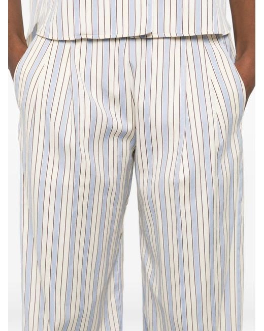 Forte_forte White Striped Trousers