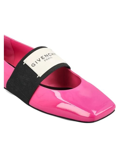 Givenchy Pink Sliced Strap-Detail Ballet Flats