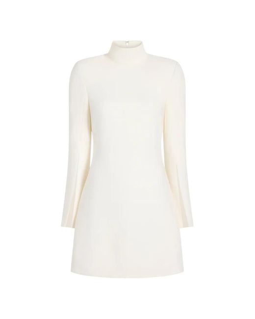 Cinq À Sept White Randa Split-Sleeve High-Neck Mini Dress