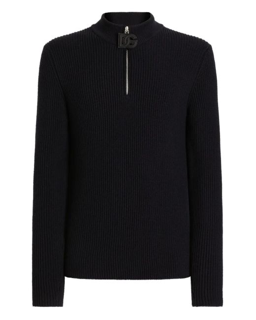 Dolce & Gabbana Black Pullover Mit Logo-Detail