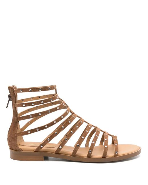 Anna F. Brown Suede Sandals