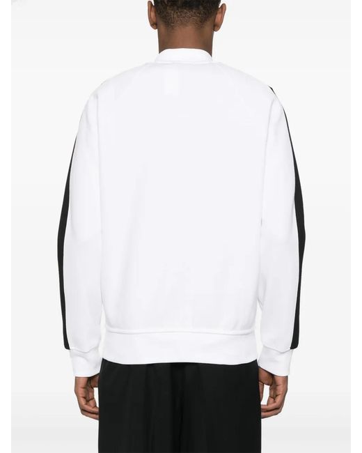 Polo Ralph Lauren White Polo-Pony-Embroidery Zipped Sweatshirt for men