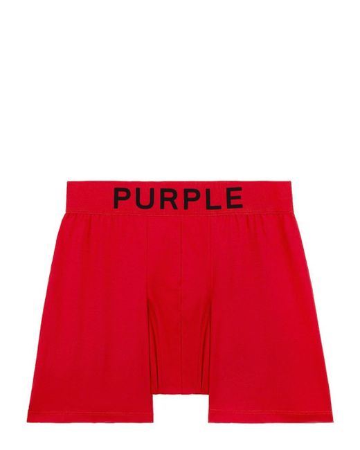 Purple Brand Red Logo-print Cotton Boxers for men