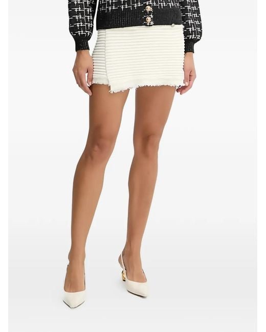 Guess Natural Bouclé Mini Sweater Cotton Skorts