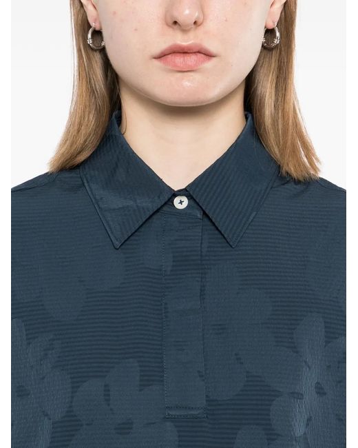 SPORT b. by agnès b. Blue Seersucker Polo Shirt