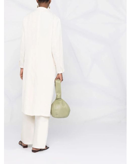 Barena White Peak-Lapels Button-Front Mid-Length Coat