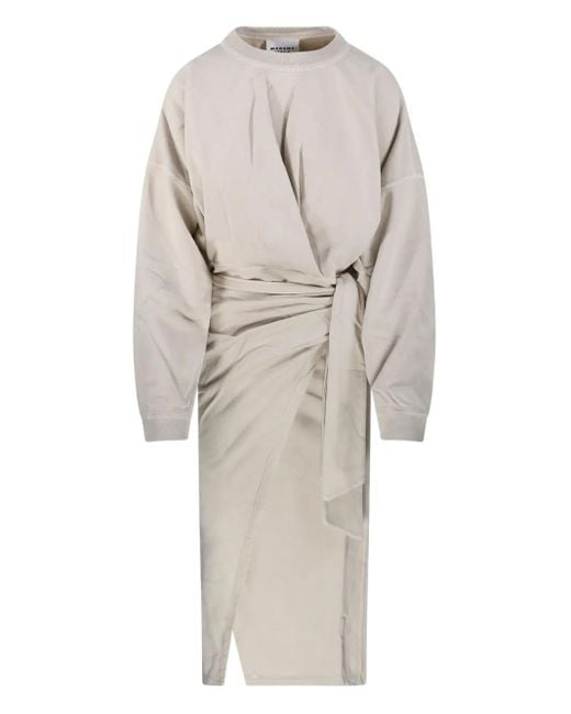 Isabel Marant White Gewickeltes Sandrina Midikleid